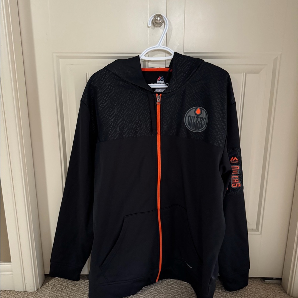 Edmonton Oilers Black and Orange Men's Jacket